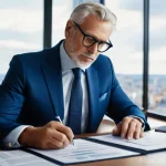 자산관리사 자격증 유효 기간 - **Prompt:** A thoughtful, mature financial advisor, dressed in a tailored business suit, is seated a...