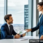 자산관리사 경력직 인터뷰 팁 - **Prompt:** "A sophisticated and diverse female wealth manager in her late 30s, dressed in a sharp, ...