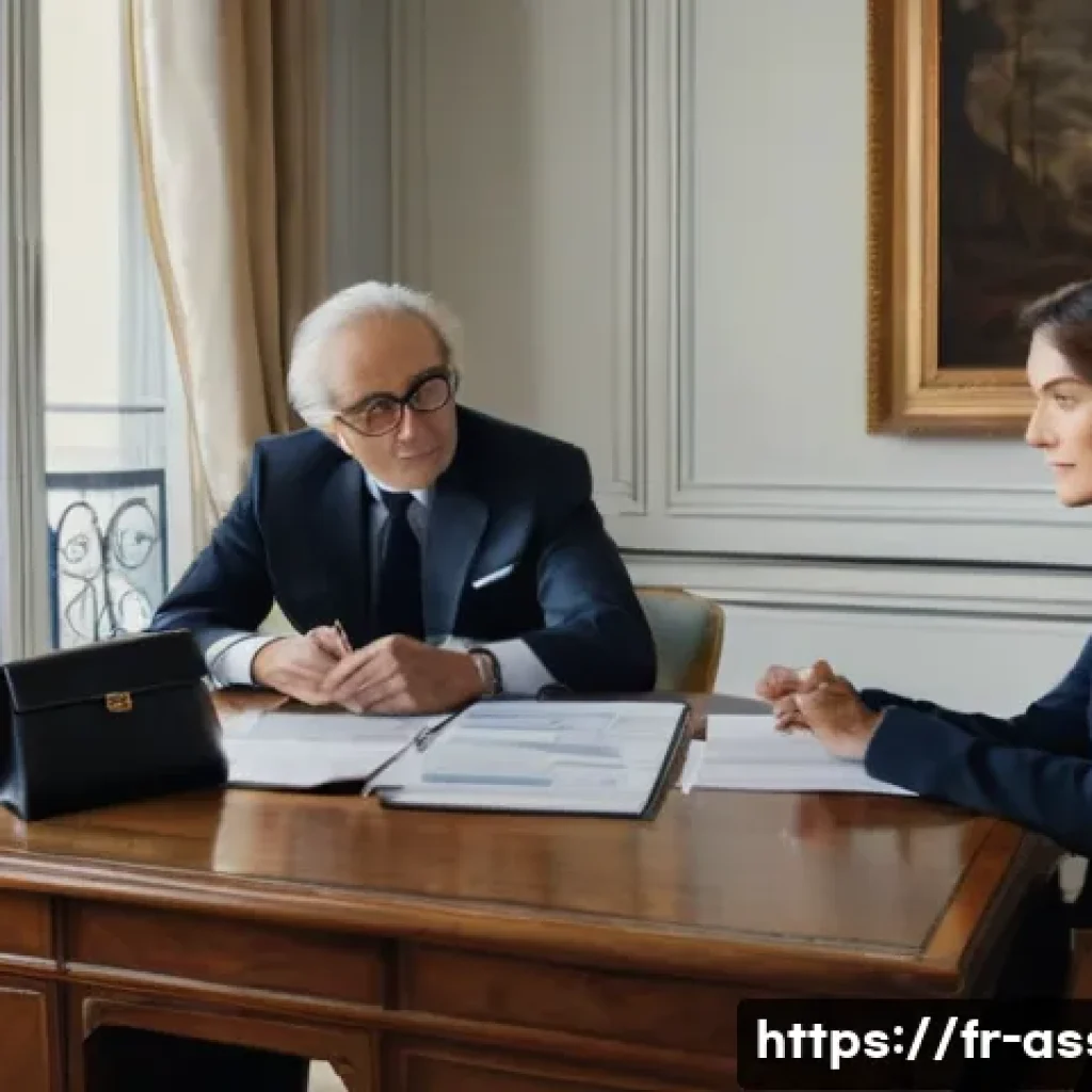자산관리사 이직 준비 방법 - **Prompt:** A warm, inviting professional office in a classic Parisian Haussmannian building, with e...