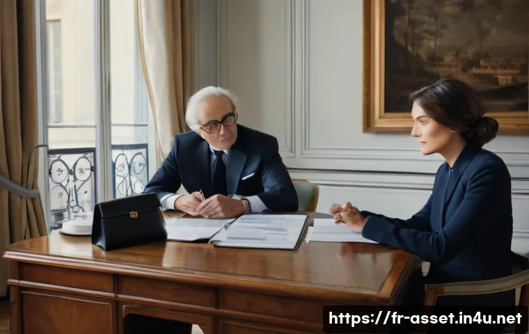 자산관리사 이직 준비 방법 - **Prompt:** A warm, inviting professional office in a classic Parisian Haussmannian building, with e...