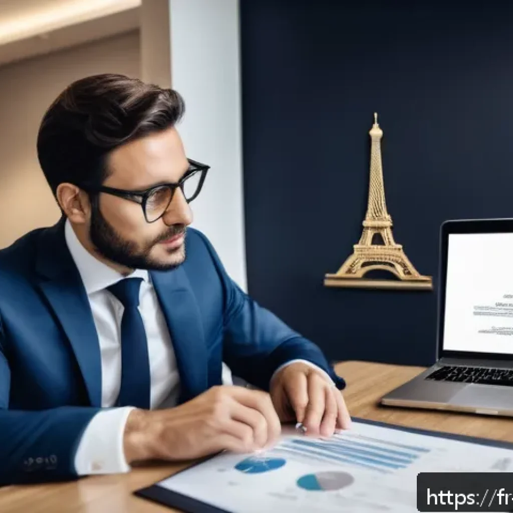 자산관리사 시험 면제 조건 - A professional financial advisor in a modern Parisian office, dressed in a smart business suit with ...