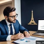 Home 19 자산관리사 시험 면제 조건 - A professional financial advisor in a modern Parisian office, dressed in a smart business suit with ...